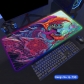 Eco-friendly Monster Glowing RGB LED Mouse Pad 4mm Thickness for Gaming Keyboard USB Anti-slip Rubber Base Desk Mat